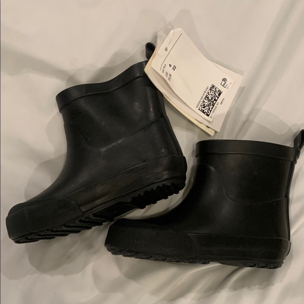 Kids Black Rain Boots